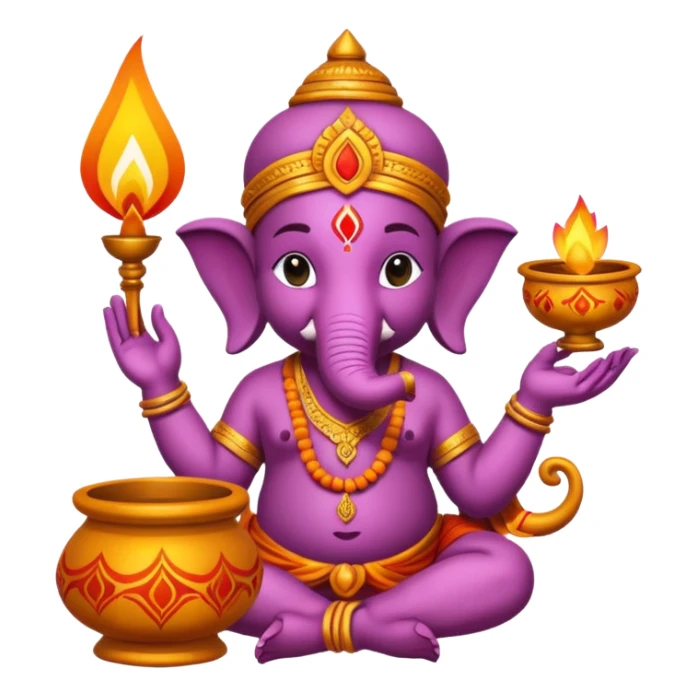 Create an Indian Emoji including 3 to 4 Indian festival. Make it creative and decorative.  sticker