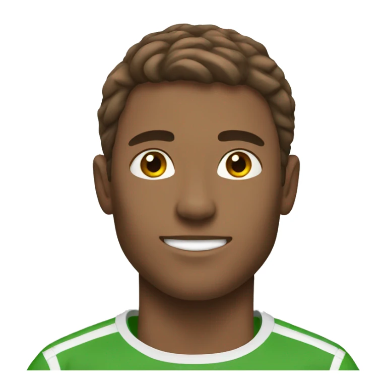 Guy playing soccer brown hair sticker