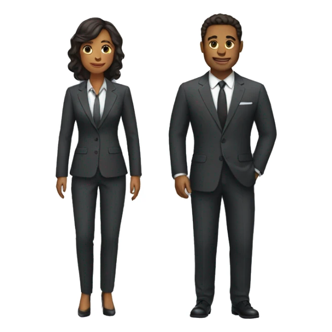 man and woman in suits sticker