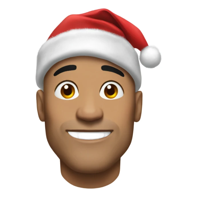 the rock with a christmas hat sticker