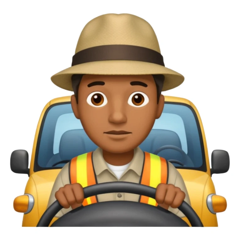 homme créole réunionnais  avec chapeau embouteillage route  sticker