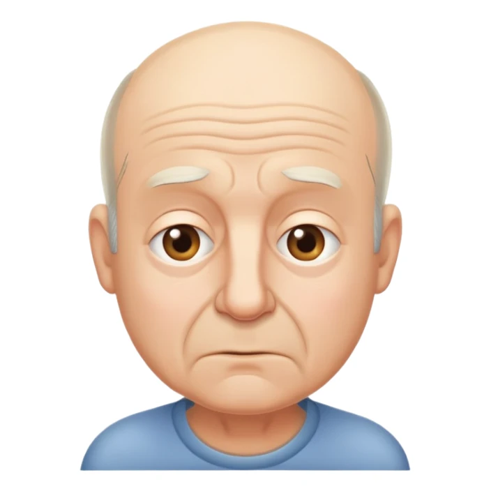 Tired balding caucasian man of 65 years sticker