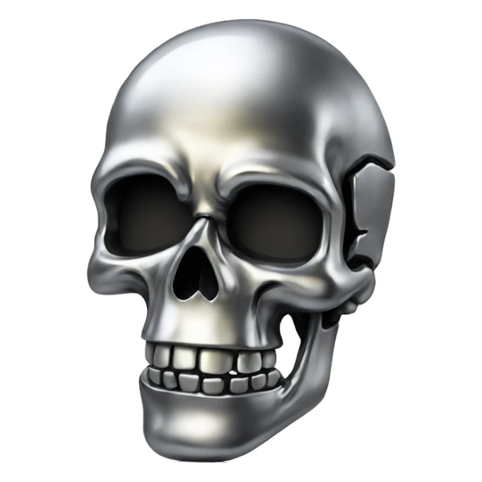 Skull made out of chrome sticker