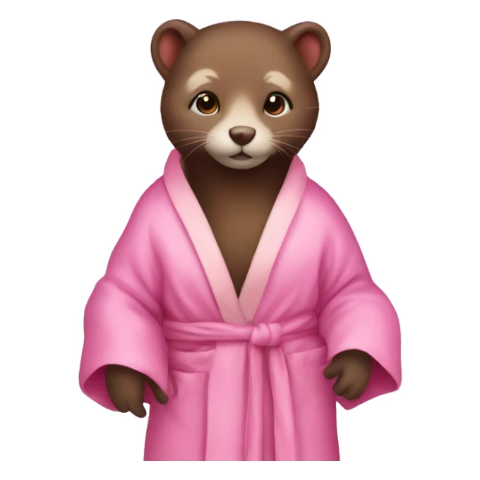brown mink in a pink silk robe sticker