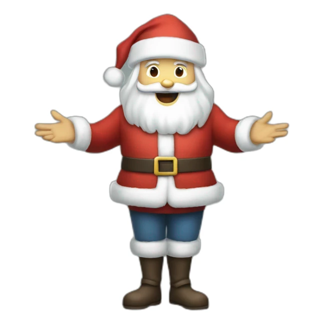 Full height Actively gesturing with hands pale skin Santa Claus sticker