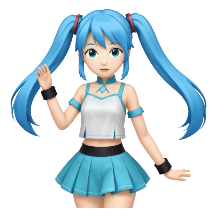 hatsune miku dancing in her classic outfit sticker