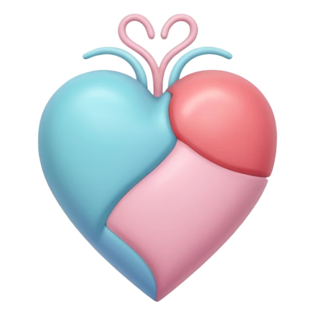 Genera un corazón que transmita paz, tranquilidad, muestre la unión de dos personas que se aman,wue los colores lo transmitan  sticker