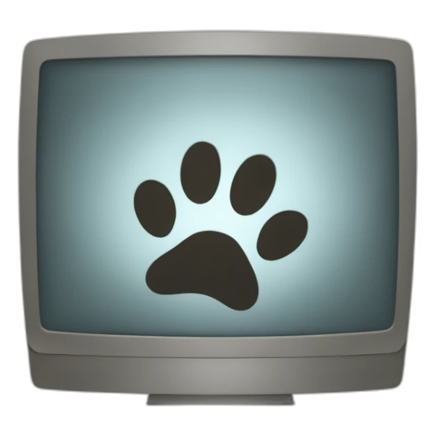 dog paw on monitor sticker