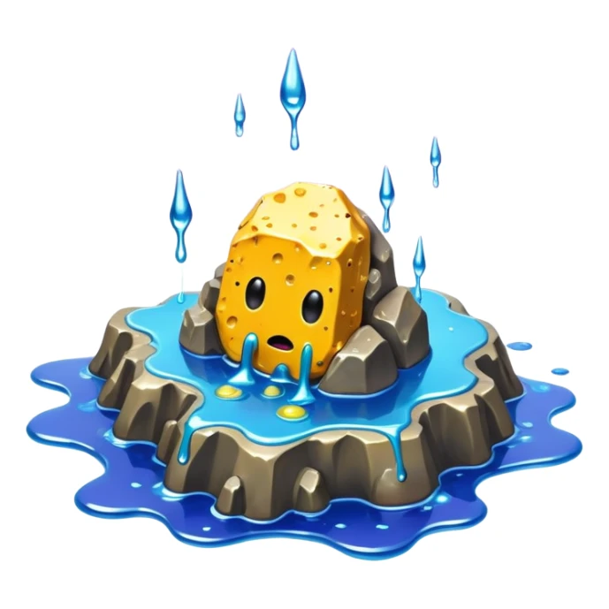 surreal melting SPAM moonrocks landscape sticker