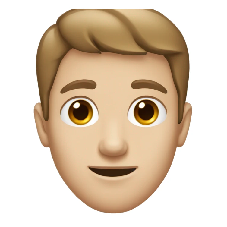 white boy with short brown hair and eye brows sticker