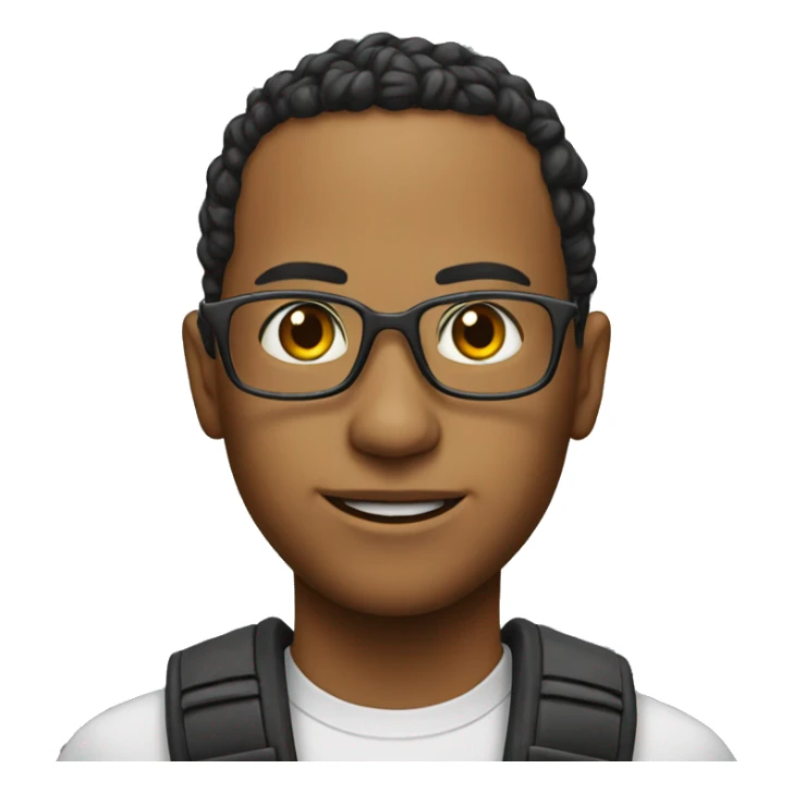 smiling with "we want justice" banner sticker