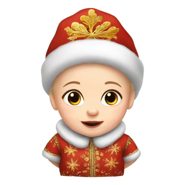 Russian baby in new year costume sticker