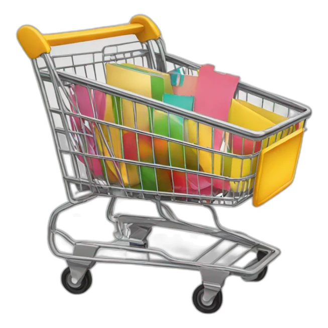 Shopping cart for stationery and art material sticker