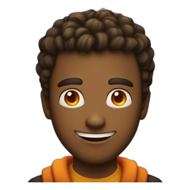 Cool Guy who have eyes in fire and big smile sticker