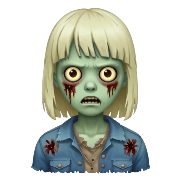 pessoa zumbi com franja sticker