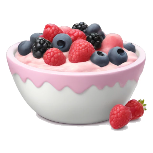 Pastel pink yogurt bowl with berries sticker