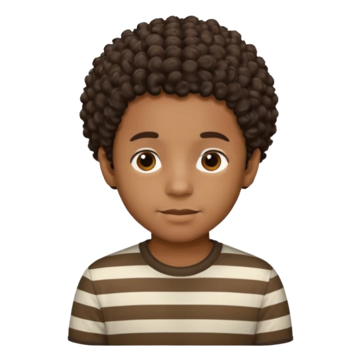CURLY HAIR BLACK BOY KID IN STRIPES sticker