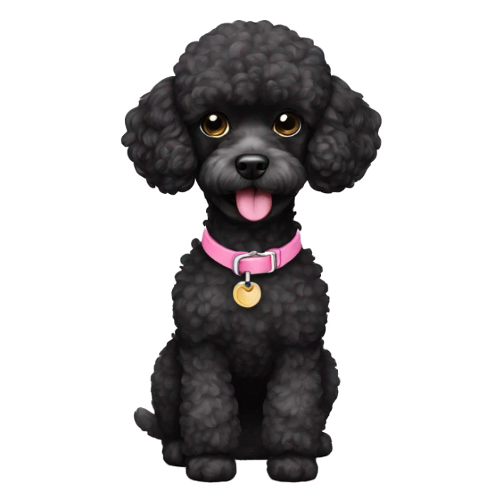 black toy poodle pink collar sticker
