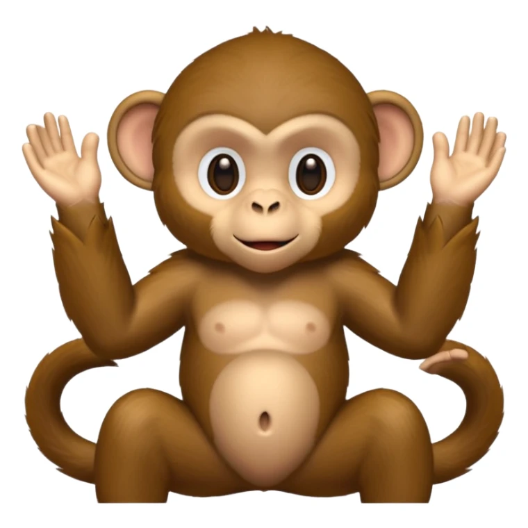 Monkey Showing his waist using both hands keeping the hand above the thighs  sticker