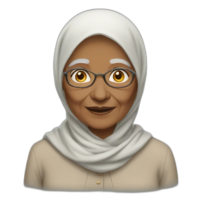 very old woman hijab sticker