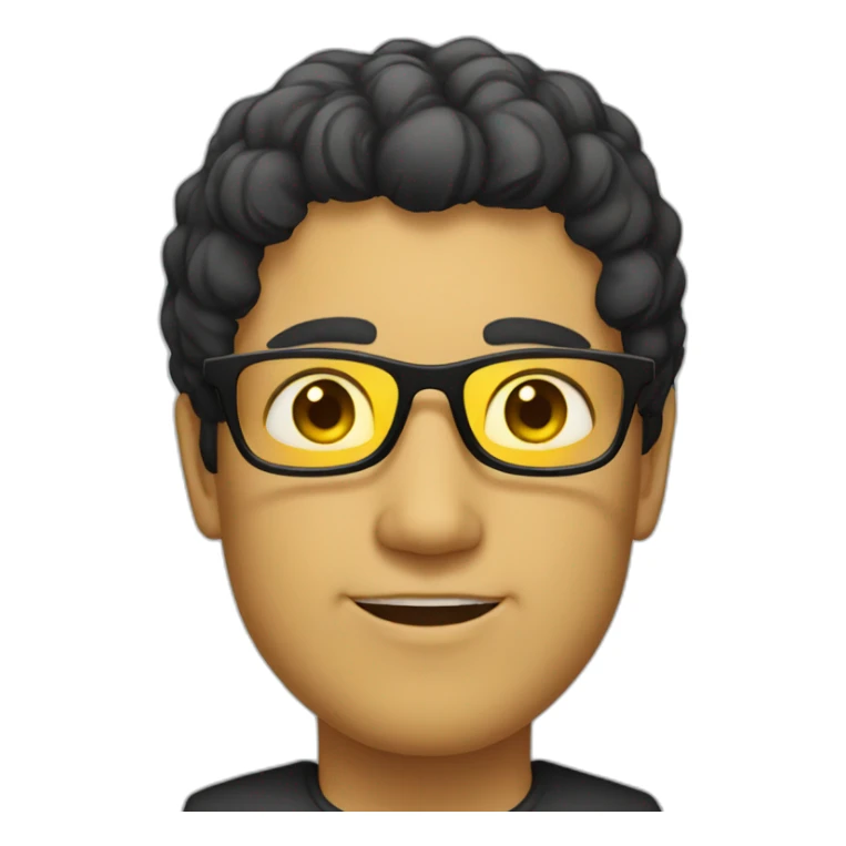 Man with yellow tinted glasses and black hair  sticker