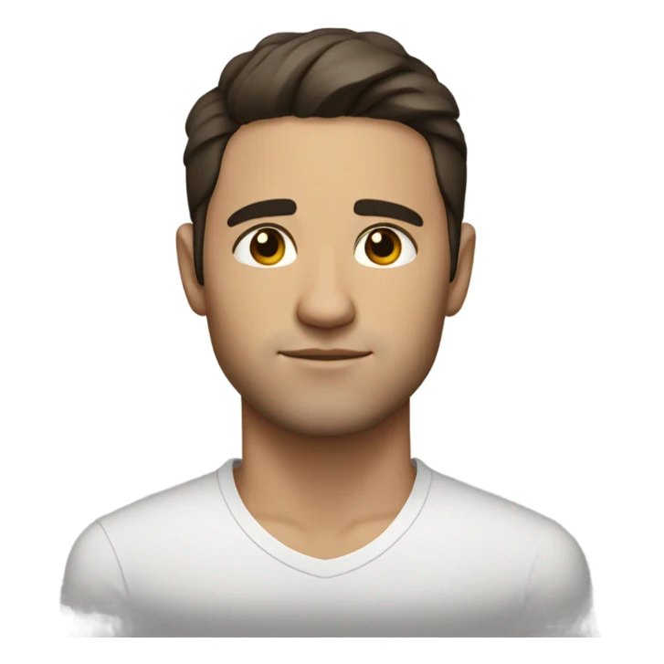 Handsome 30 year old man with dark brown hair with eyes closed sticker