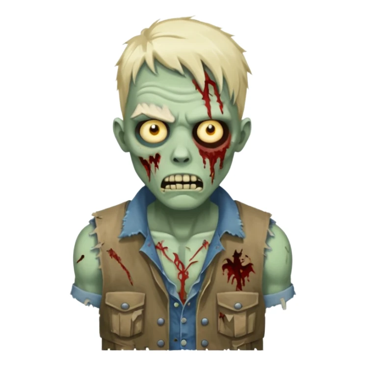 zombie in vest and shirt sticker