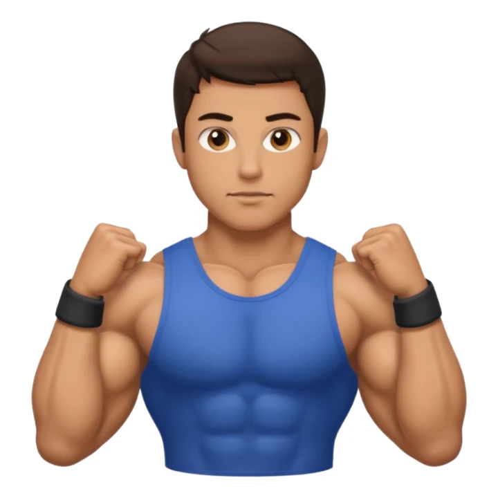 Brunette male with muscles olive skin sticker
