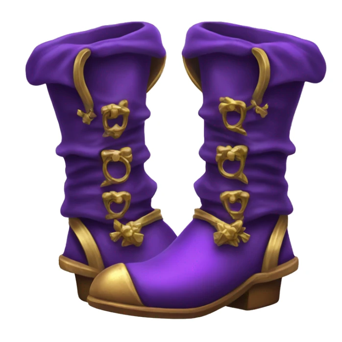 Realistic isolated royal purple elf boots with bells. sticker