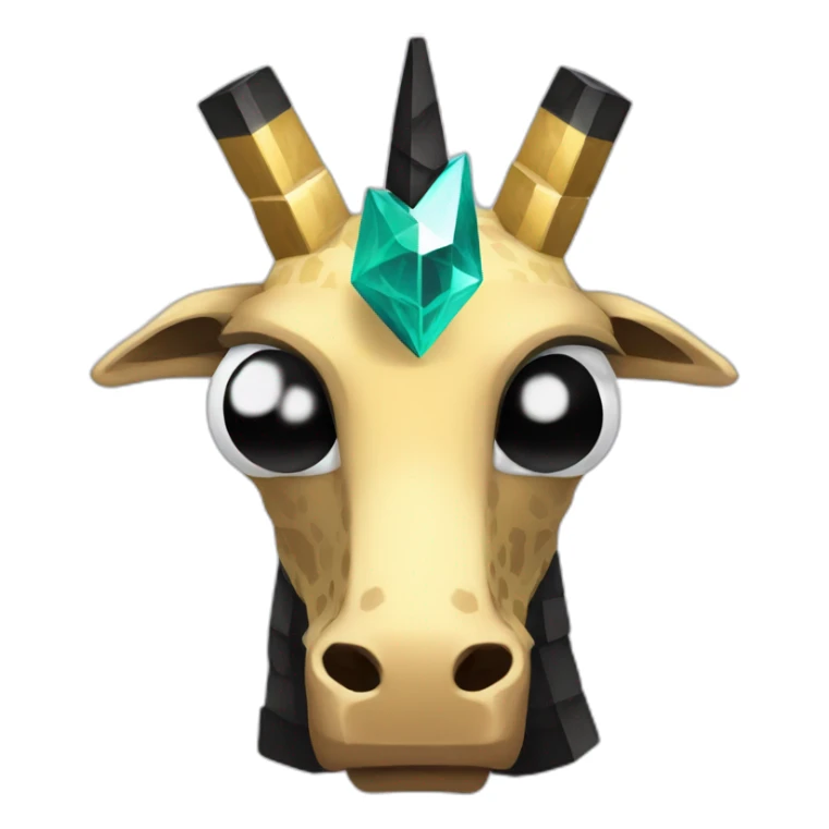Minecraft Black Jiraffe Head With Diamond Unicorn Horn and Lazer Eyes sticker
