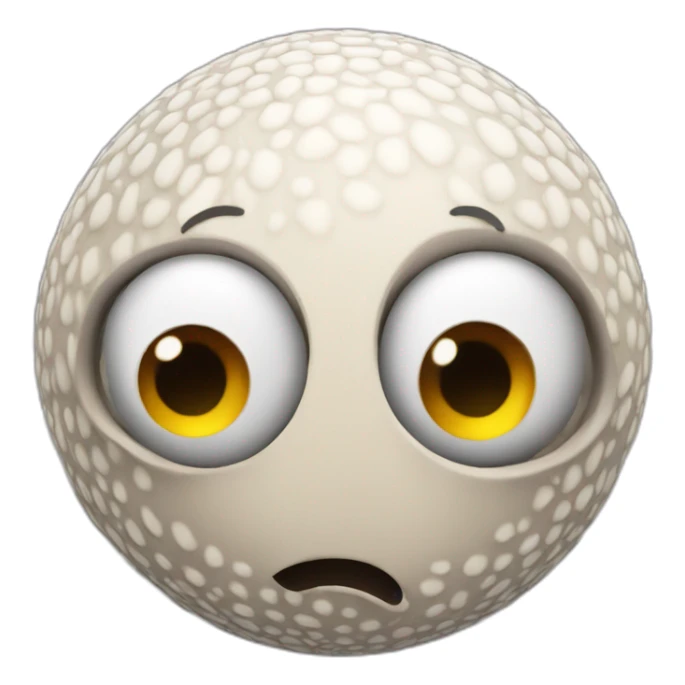 3d sphere with a cartoon wistful skin texture with big childish eyes sticker
