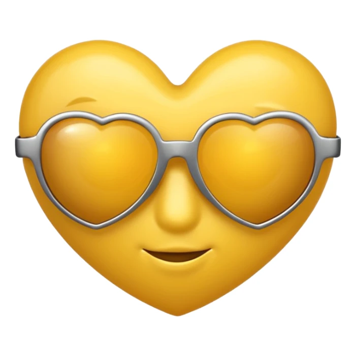 make a yellow heart with sunglasses  sticker