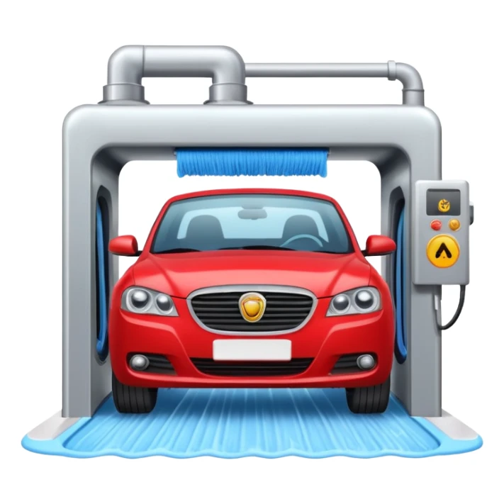 create me an image for a vertical in my super app, Car wash, entering the auto wash machine sticker