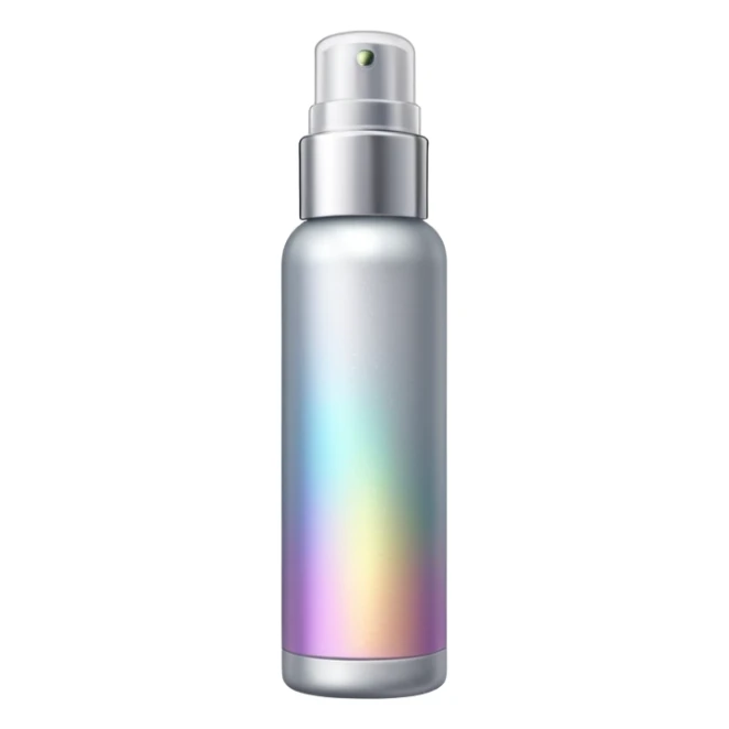 Emoji of a body highlighter spray. It is a small cylindrical bottle. sticker