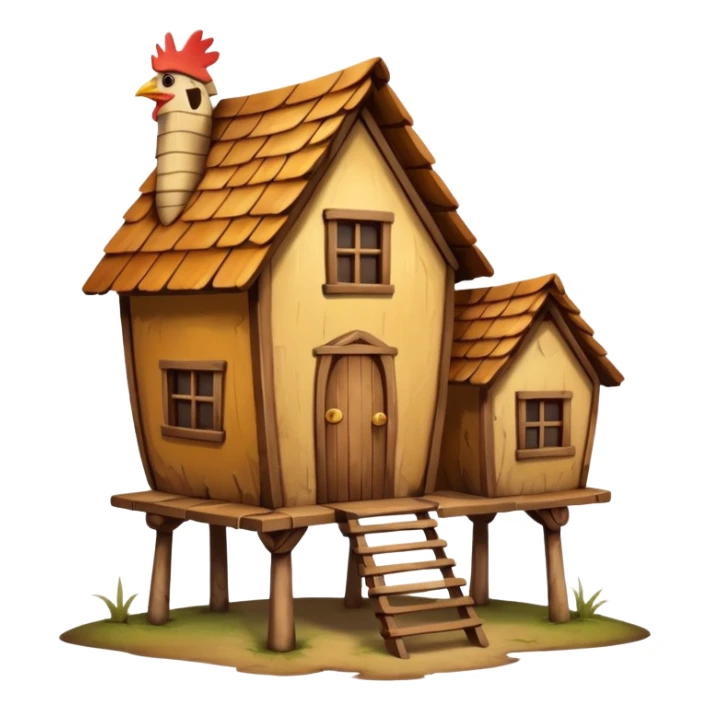 wooden house on chicken legs sticker