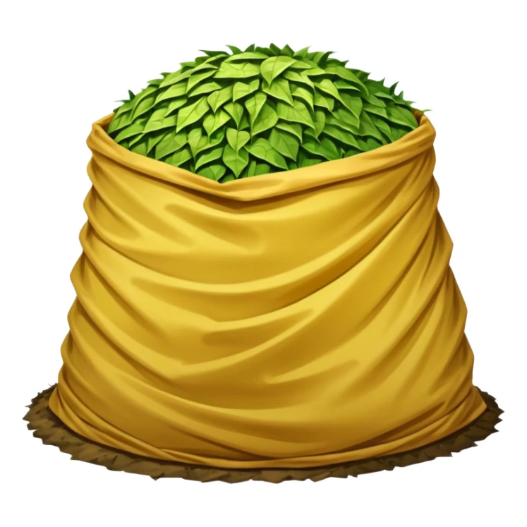 a mound of yellowish pressed silage, covered by plastic sheeting, but uncovered on one side sticker