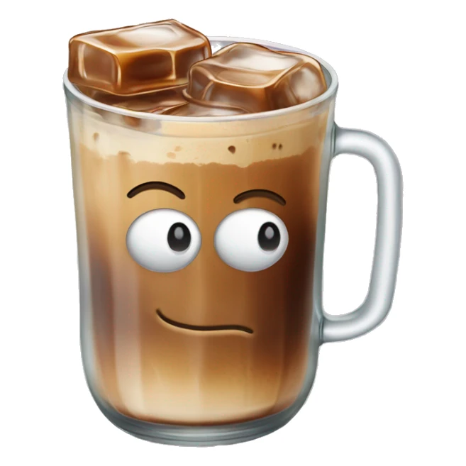 Iced coffee in a libbey cup (beer glass can) sticker