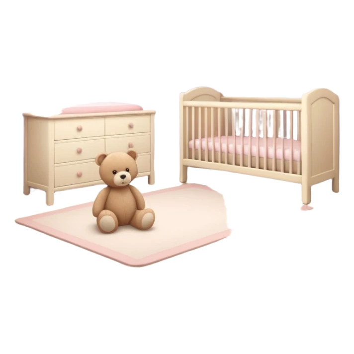 baby room, Cozy baby room with crib and teddy bear sticker