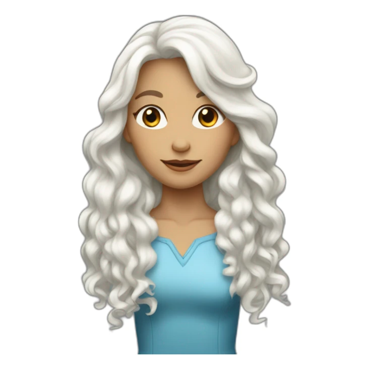 Femme blanche aux cheveux longs et bouclés sticker