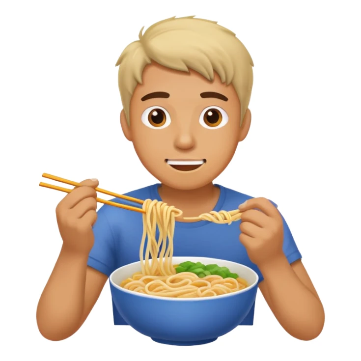 Un homme qui mange de nouilles  sticker