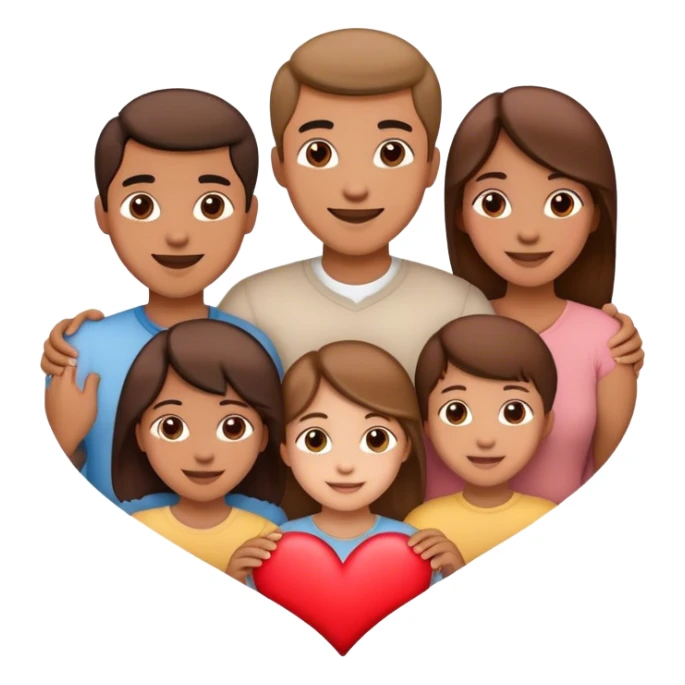 Happy family hearts sticker
