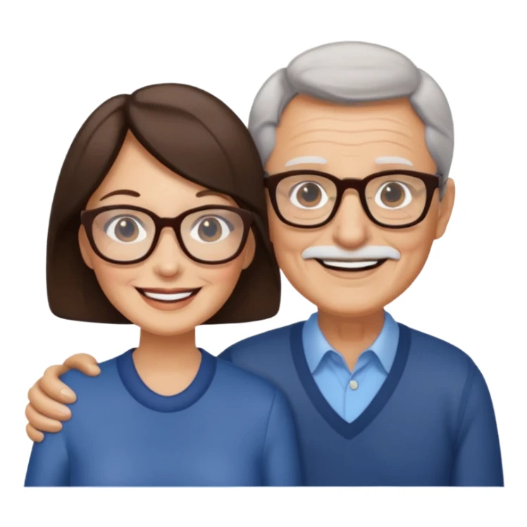  Older Couple with women brunettes sticker