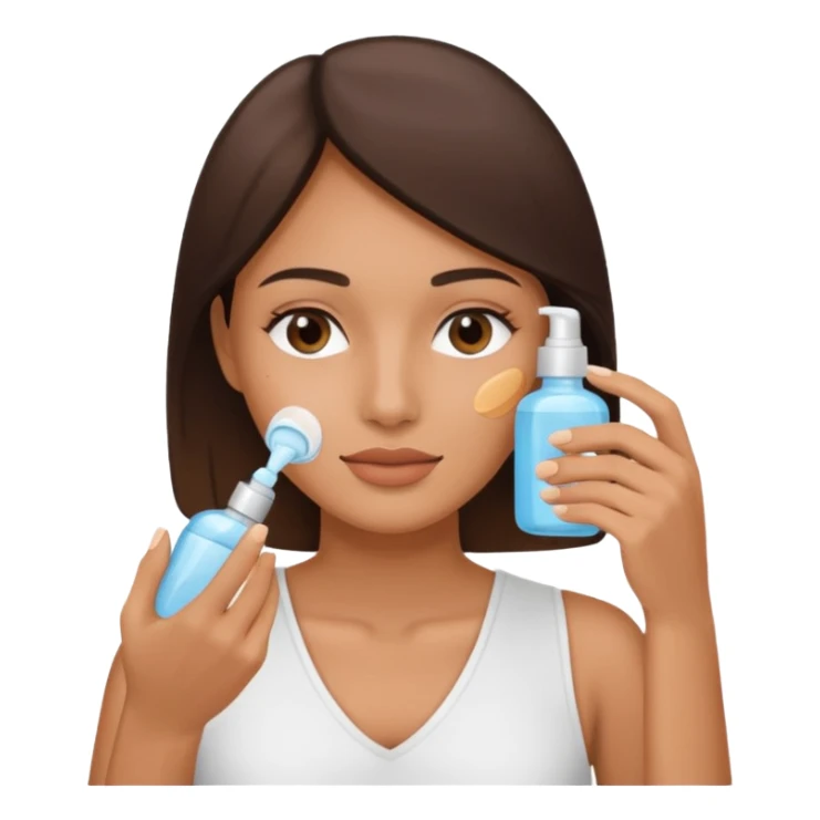 Perempuan lagi skincare (tapi yang lebih ketutup) fokus di muka sticker