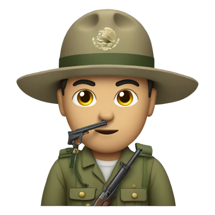 Mexican soldier with gun sticker