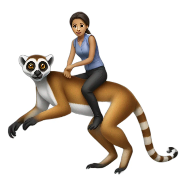 woman-riding-lemur sticker