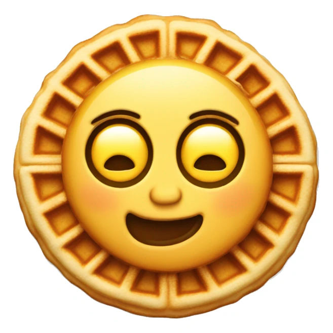 Waffle in the shape of a sun sticker