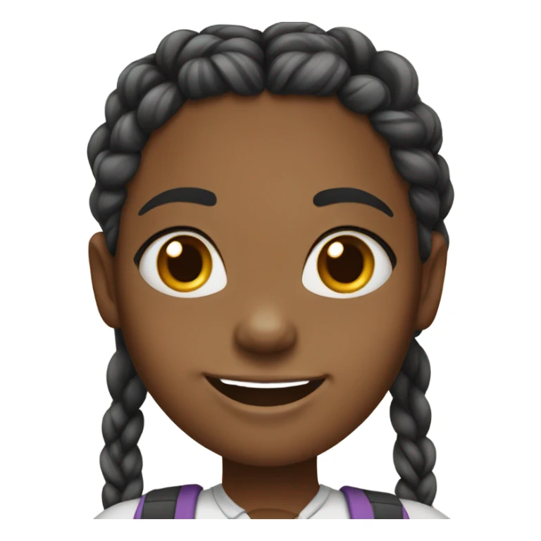 black girl with braids and braces  sticker