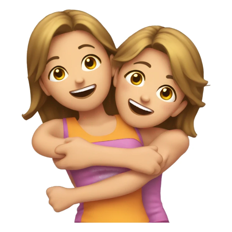 A girl Back tickling another girl sticker