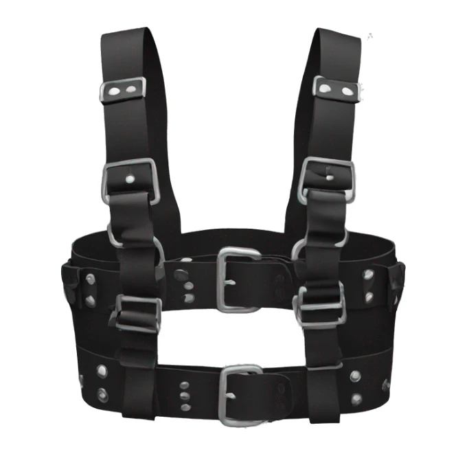 Black punk fashion chest harness sticker