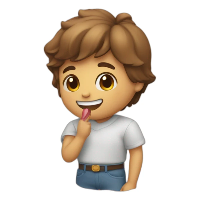 carrinha feliz com um coração na boca sticker